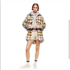 Zara purple and green plaid oversized over shirt